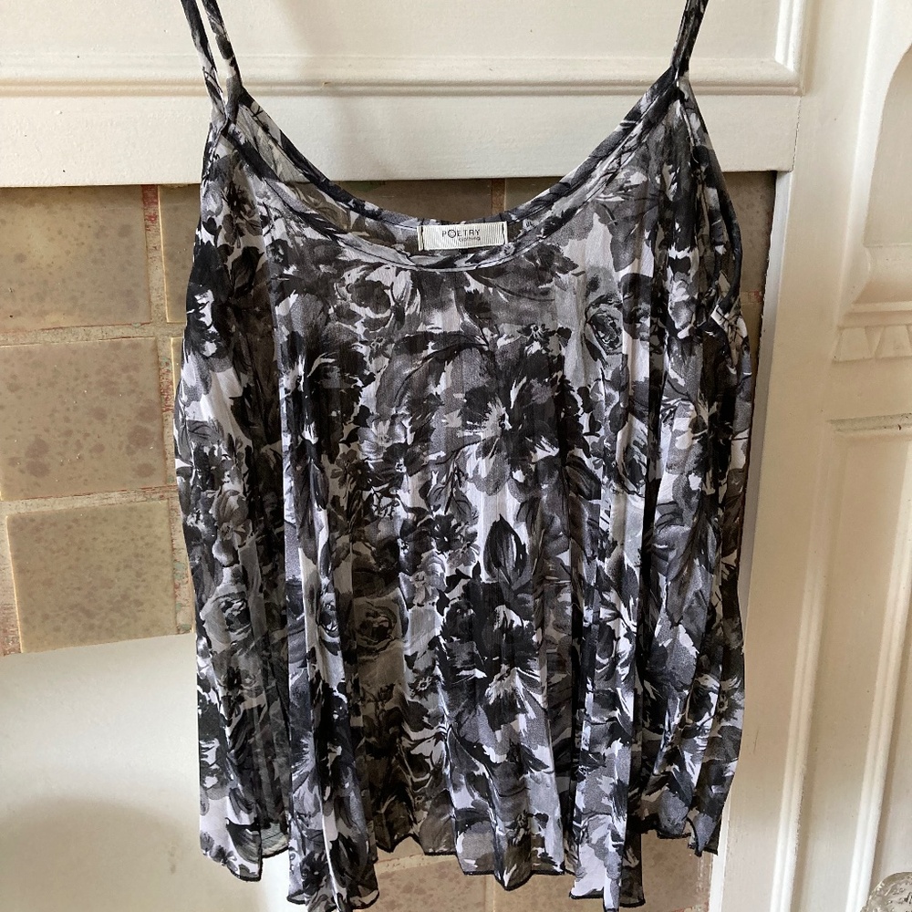 Pleated soft draping spaghetti strap top